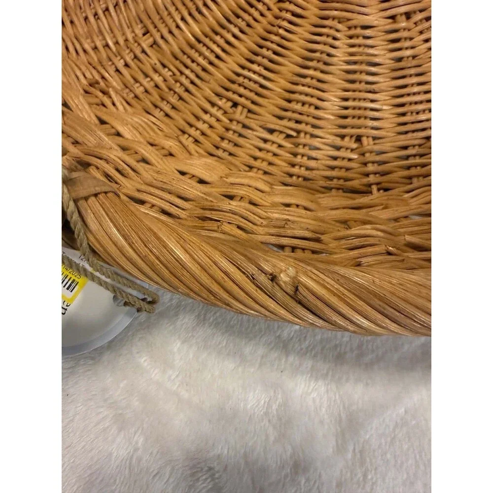 Threshold Studio McGee Round Basket 18” Handwoven Tray Dual Handles Read